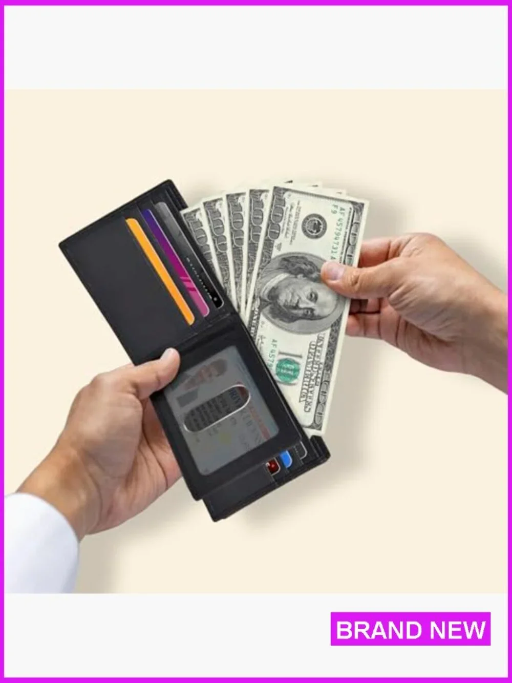 Slim Leather RFID Bifold Wallet Minimalist Front Pocket Classic Design